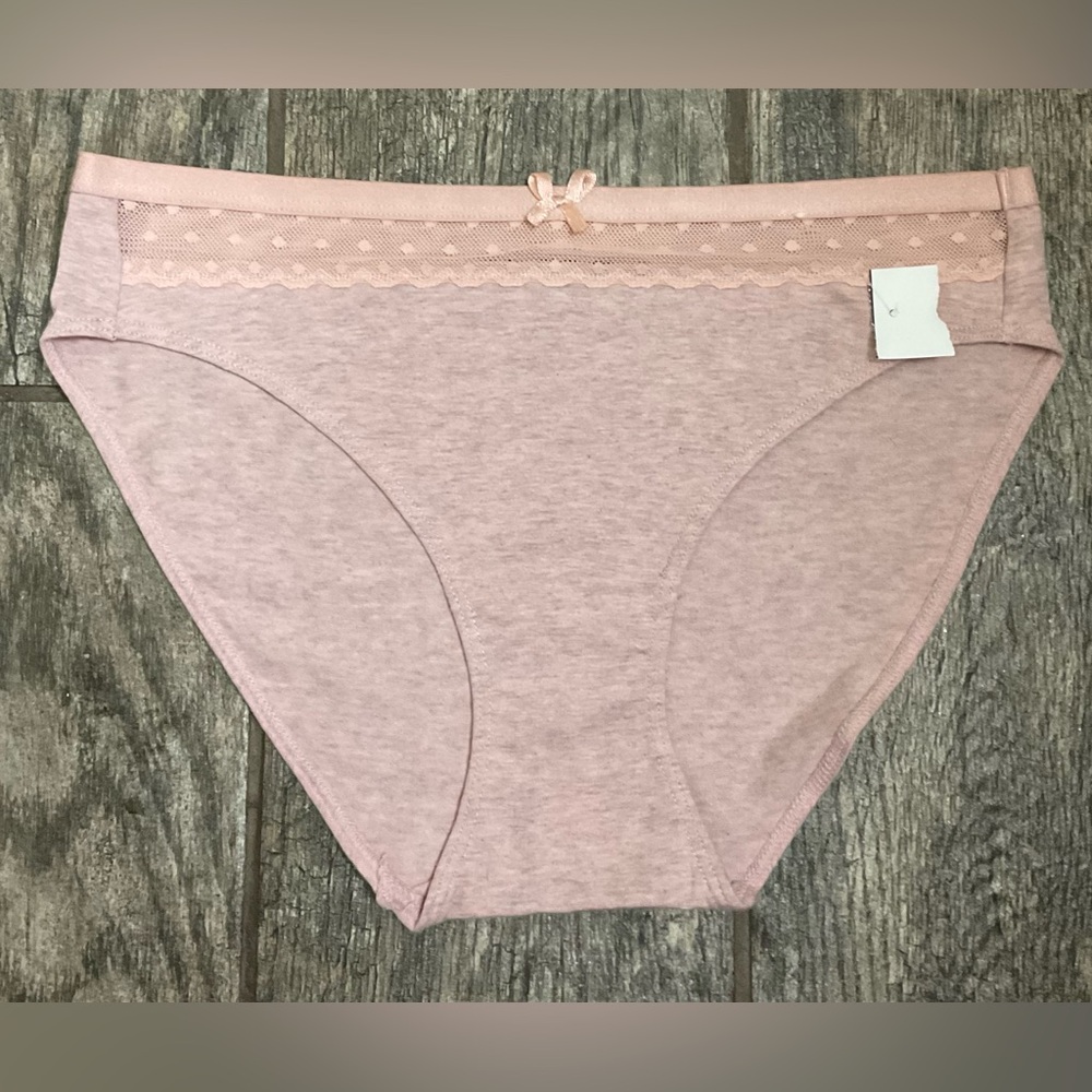 New Saint Eve soft cotton bikini panties size S or XL Pink Heather